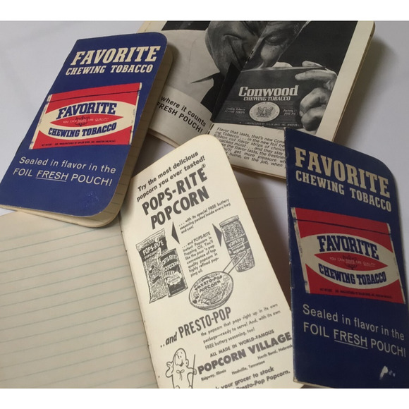 4 Vtg Conwood Favorite Cannon Ball Chewing Tobacco Advertising Booklet Note Pad - Picture 2 of 2